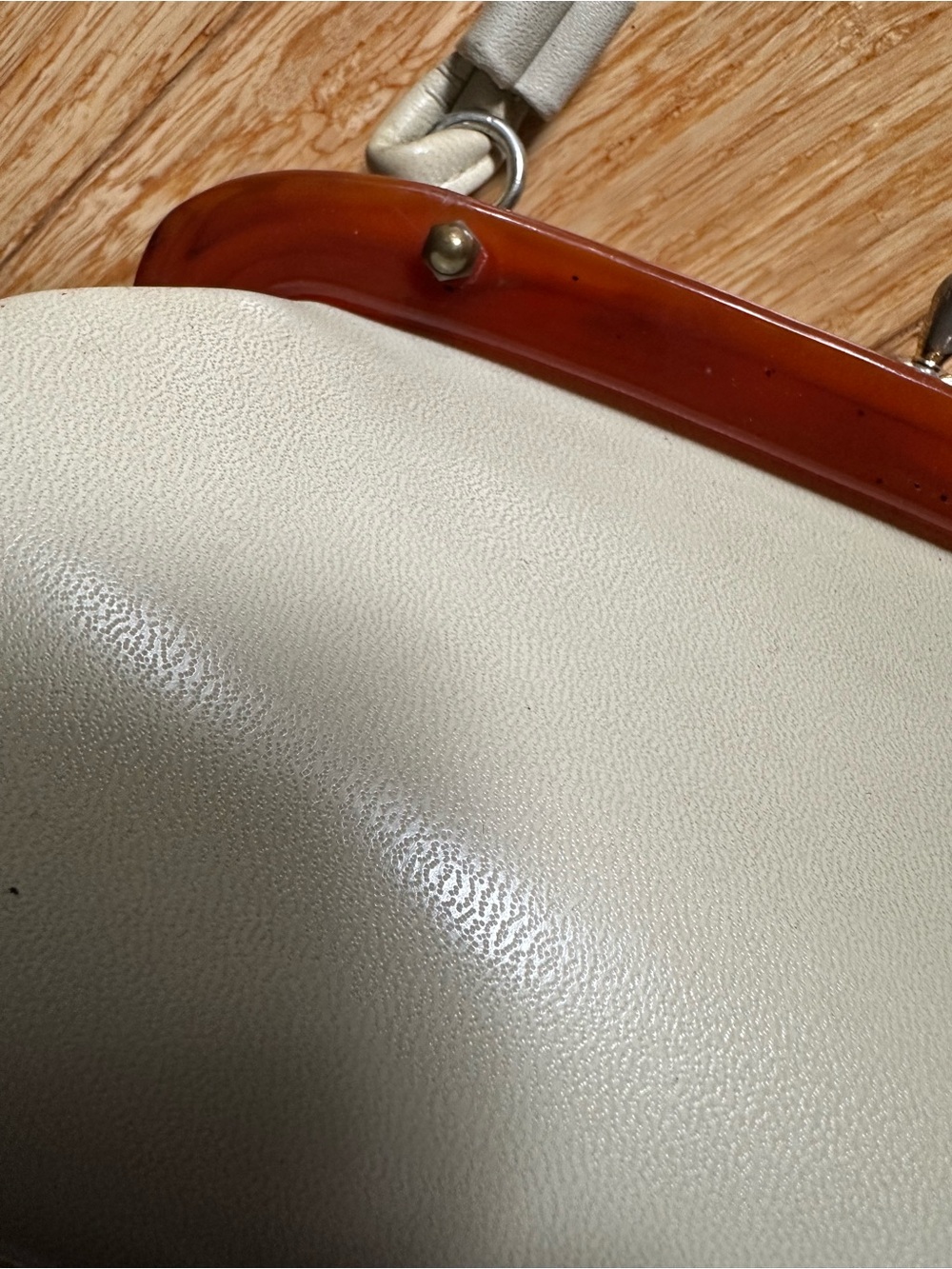 Vintage Classic Cream Top-Handle Women's Handbag - Picture 5 of 5